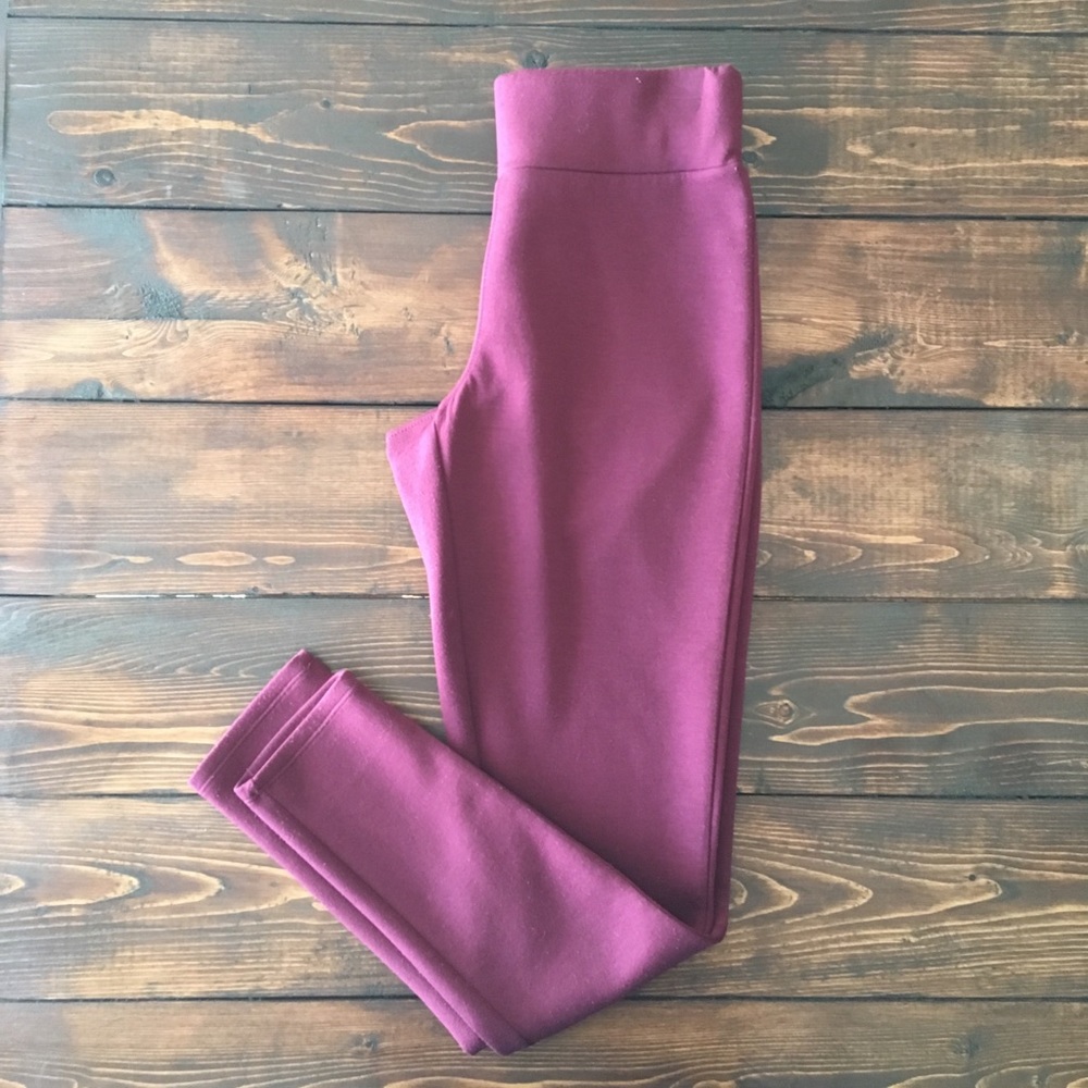 Mud Pie Ponte Leggings in Burgundy Size S